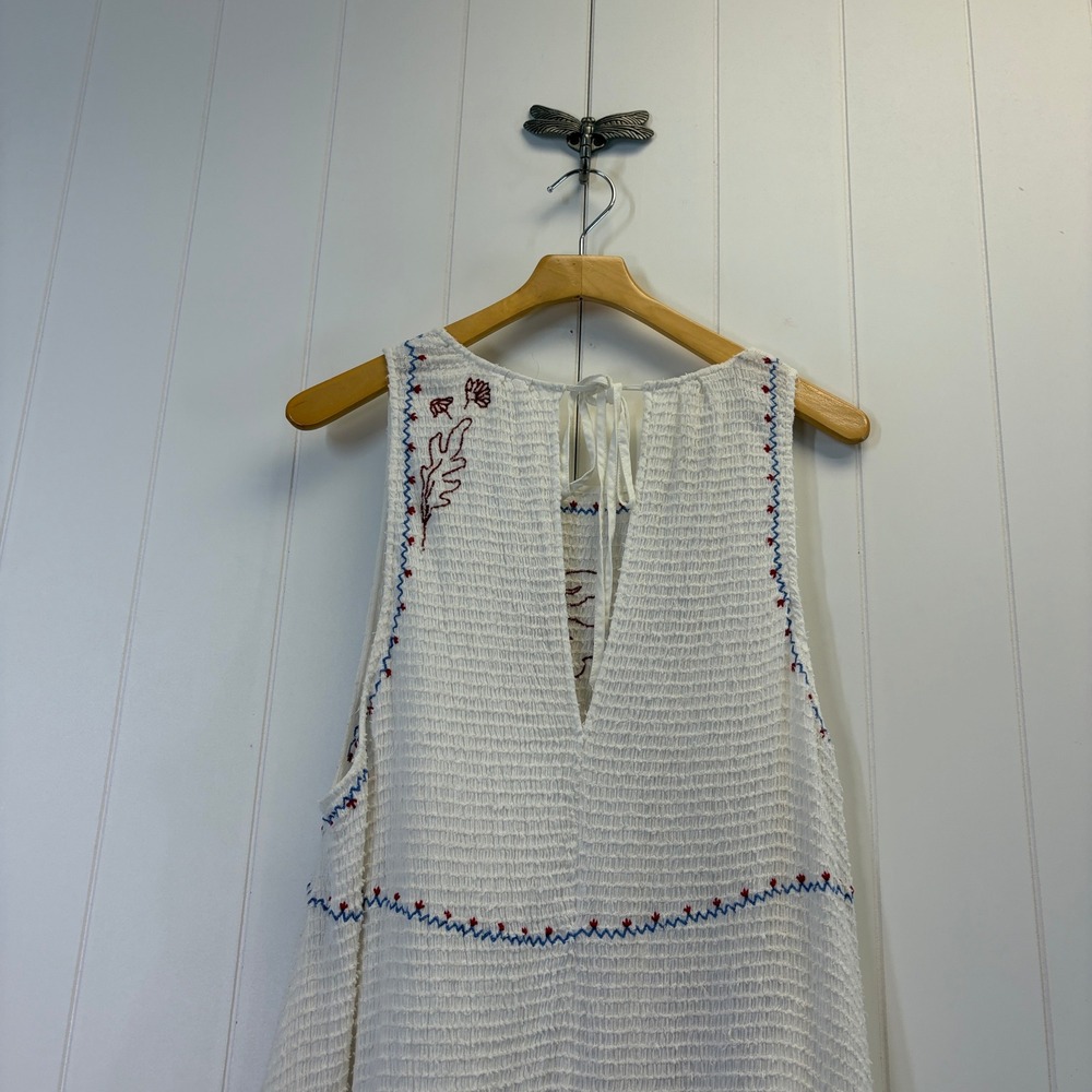 Kimchi Blue Cream Midi Dress with Brown Floral Embroidery - Picture 11 of 13